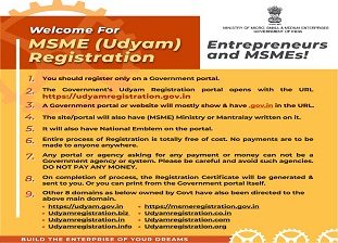 Welcome for MSME (Udyam) Registration